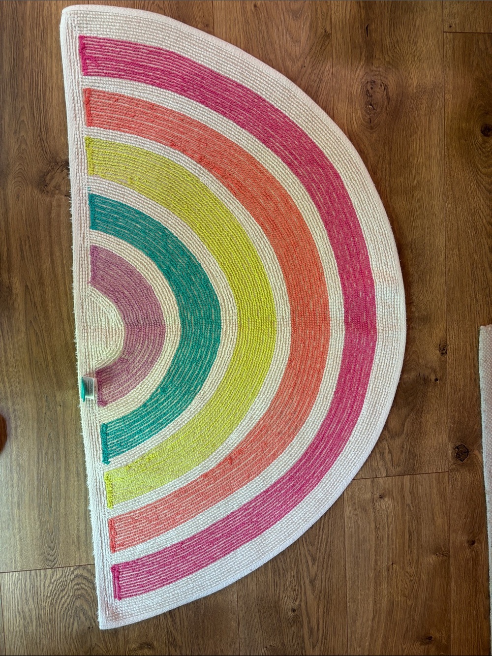 Pillowfort Colorful Rainbow Semi-Circle Bath Rug Pink Orange Teal Green Purple - Picture 5 of 7